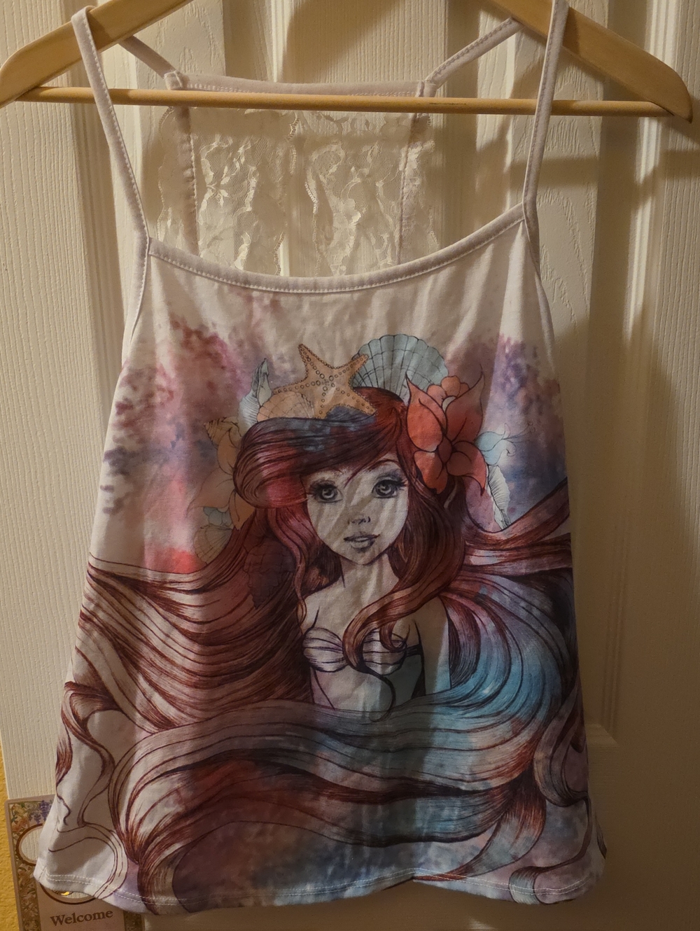 The Little Mermaid Graphic Tank Top with Watercolor Hair